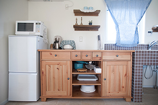 犬と泊まれるコテージのリビング